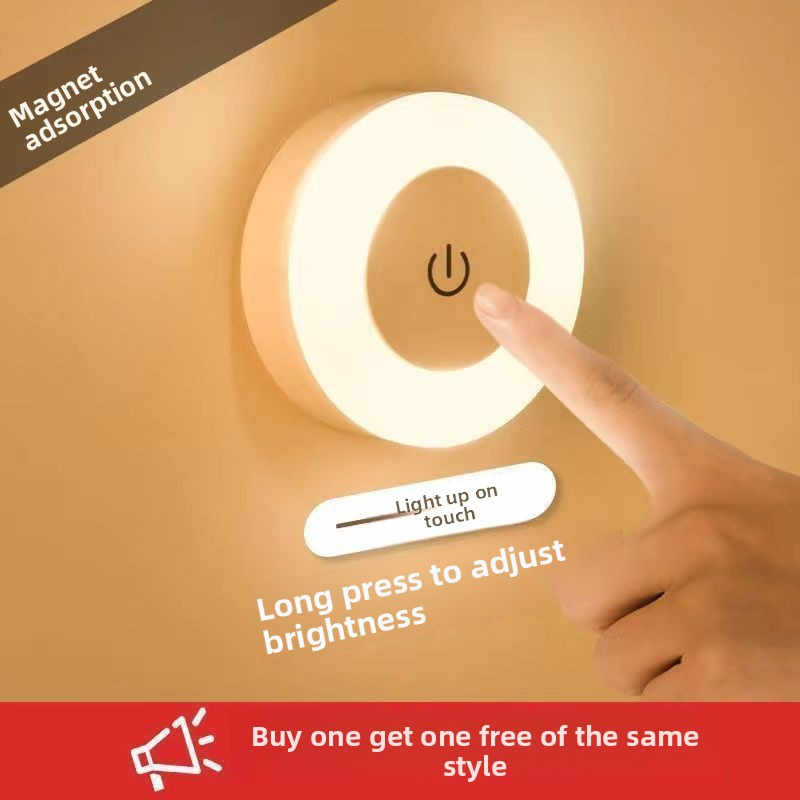 Smart key-activated eye-friendly wireless charge adhesive LED lamp