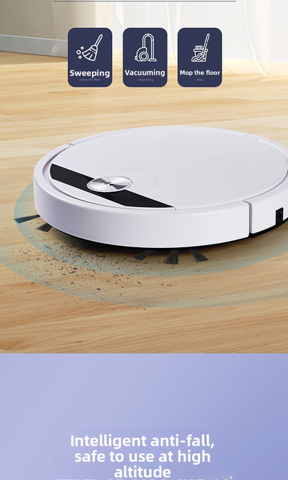 Cleaning robot, vacuum cleaner and mop with APP, 1800Pa, thin 4.5cm, 90 minutes autonomy, black/white
