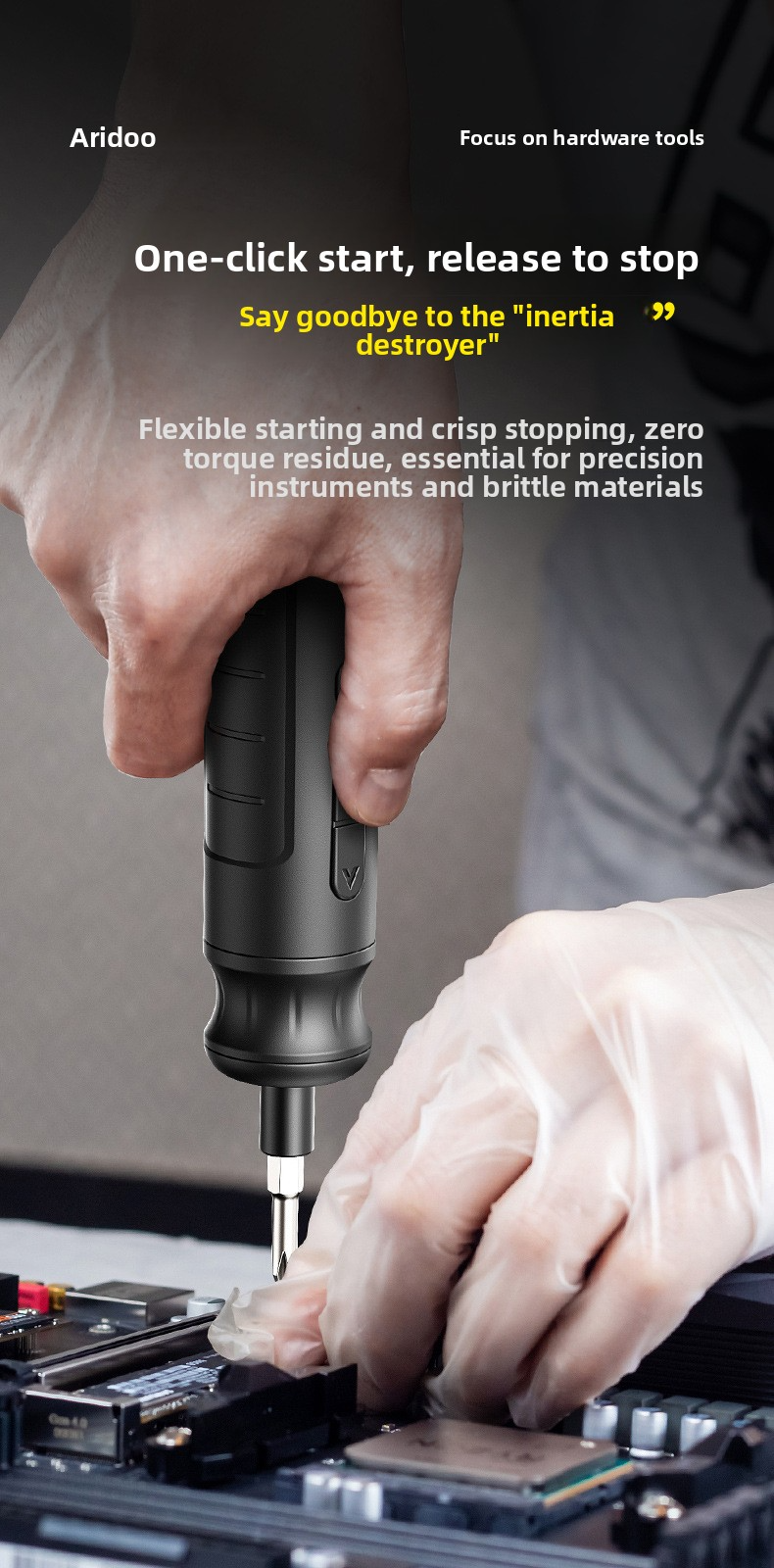 4.2V wireless electric screwdriver, 10Nm adjustable torque, accessory set, USB charging, 3 steps