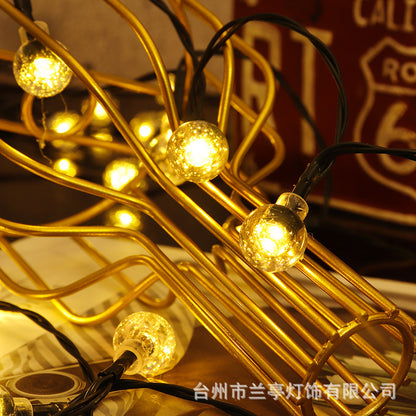 Solar Bubble String Lights Outdoor Waterproof, 8 Modes 12M/100LEDs Solar Powered Crystal Globe Fairy Lights for Garden Patio Yard Wedding Christmas Decor – Auto On/Off, IP65 Rated, Party & Holiday Lighting