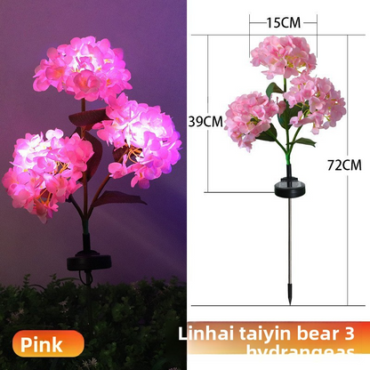Solar Hydrangea Lantern, IP65 Waterproof, Auto On/Off at Dusk, 6-12H Lighting, 1-3㎡ Coverage, Stainless Steel, Outdoor Garden Decoration