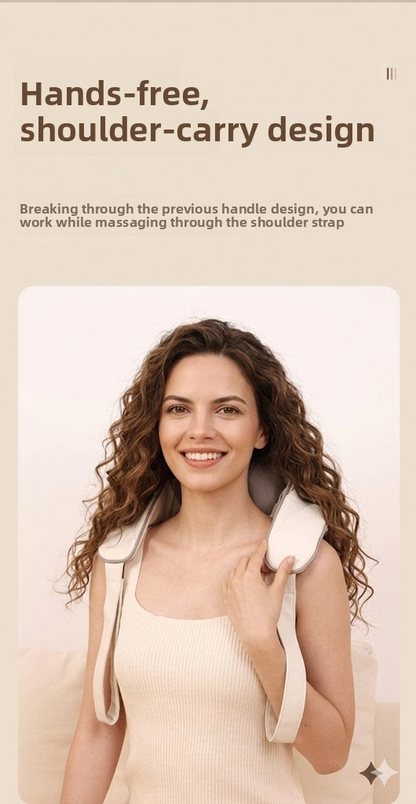Neck and Shoulder Massage Pellet, with Friction and Heating, 6 Heads, 3 Speeds, Battery, YC-369C