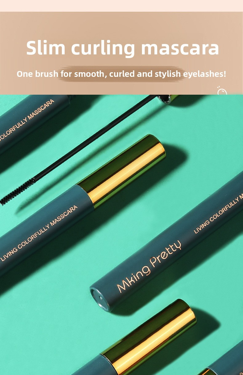Color Mascara, Slim Brush for Extra Long & Curling Lashes, Waterproof & Sweat-Proof Formula, Smudge-Proof All-Day Wear vs Clumpy Mascara