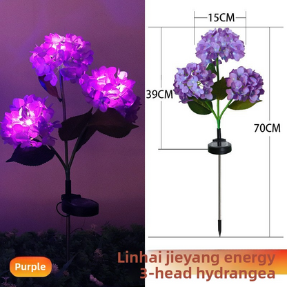 Solar Hydrangea Lantern, IP65 Waterproof, Auto On/Off at Dusk, 6-12H Lighting, 1-3㎡ Coverage, Stainless Steel, Outdoor Garden Decoration