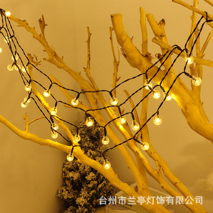 Solar Bubble String Lights Outdoor Waterproof, 8 Modes 12M/100LEDs Solar Powered Crystal Globe Fairy Lights for Garden Patio Yard Wedding Christmas Decor – Auto On/Off, IP65 Rated, Party & Holiday Lighting