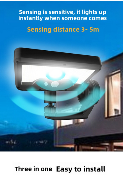 Solar Magnetic Light, Human Body Sensor, IP65 Waterproof, Super Bright, No-Drill Install, Outdoor Garden Wall Lamp