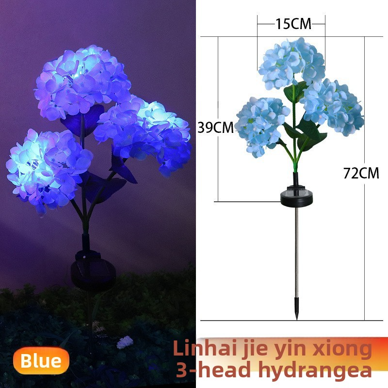 Solar Hydrangea Lantern, IP65 Waterproof, Auto On/Off at Dusk, 6-12H Lighting, 1-3㎡ Coverage, Stainless Steel, Outdoor Garden Decoration
