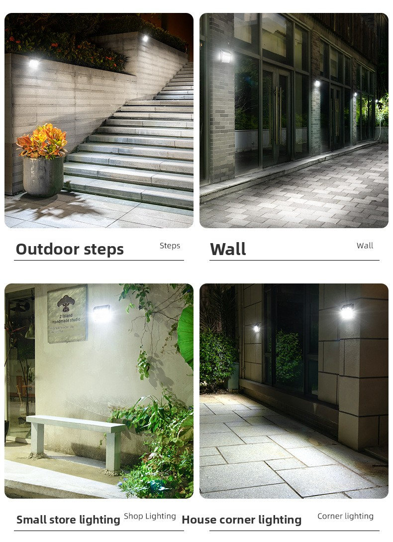 Solar Wall Lamp, 112LED 4-in-1 Motion Sensor, IP65 Waterproof, Outdoor Garden Gate Light, Auto On/Off, Super Bright