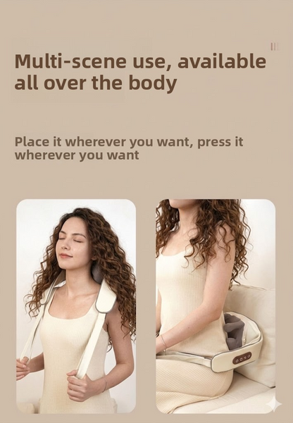 Neck and Shoulder Massage Pellet, with Friction and Heating, 6 Heads, 3 Speeds, Battery, YC-369C