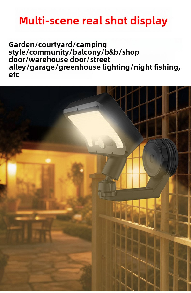 Solar Magnetic Light, Human Body Sensor, IP65 Waterproof, Super Bright, No-Drill Install, Outdoor Garden Wall Lamp