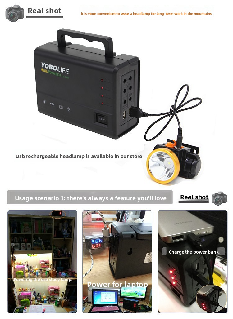 60W Solar Generator Kit, 120W Portable Power Station for Home, 220V AC Outlet Off-Grid Solar Power System with 4 LED Bulbs & USB Port, Backup Power for TV, Laptop, Phone Charging for Camping Emergency