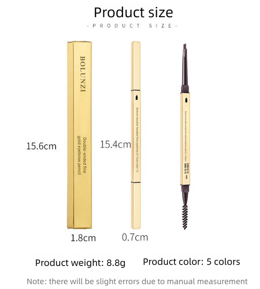 Triangle Eyebrow Pencil, Ultra-Fine Machete Shape for Natural 3D Strokes, Waterproof & Sweat-Proof vs Smudged Brows, Double-Ended Design with Spoolie, 3D Sketch Effect, 5 Colors, Long-Lasting All Day