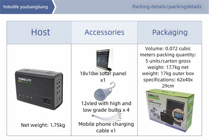 60W Solar Generator Kit, 120W Portable Power Station for Home, 220V AC Outlet Off-Grid Solar Power System with 4 LED Bulbs & USB Port, Backup Power for TV, Laptop, Phone Charging for Camping Emergency