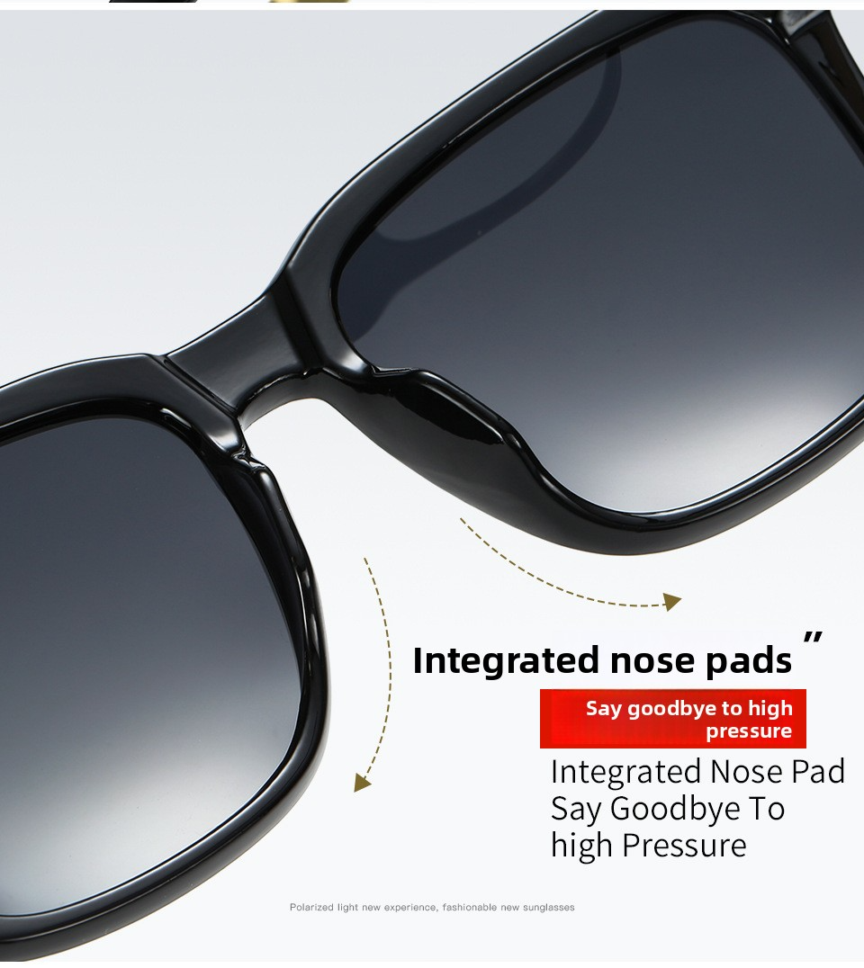 Ochelari de soare polarizați trendy, UV400, rame metalice + PC, negru/auriu, nuanță oglindă, unisex, potriviți pentru condus și pescuit