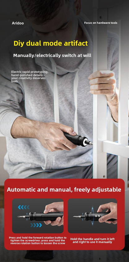 4.2V wireless electric screwdriver, 10Nm adjustable torque, accessory set, USB charging, 3 steps