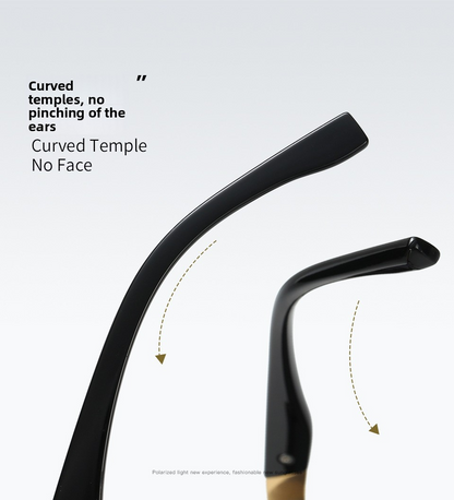 Ochelari de soare polarizați trendy, UV400, rame metalice + PC, negru/auriu, nuanță oglindă, unisex, potriviți pentru condus și pescuit