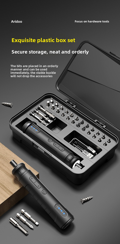 4.2V wireless electric screwdriver, 10Nm adjustable torque, accessory set, USB charging, 3 steps