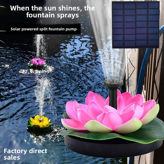 Solar Lotus Fountain with Colorful LED Lights, Floating Solar Water Pump for Bird Bath, Garden Pond & Outdoor Decor – Auto-Circulation, 7 Nozzle Spray Patterns, Water Feature for Yard Patio Landscape