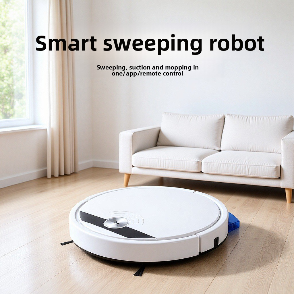 Cleaning robot, vacuum cleaner and mop with APP, 1800Pa, thin 4.5cm, 90 minutes autonomy, black/white