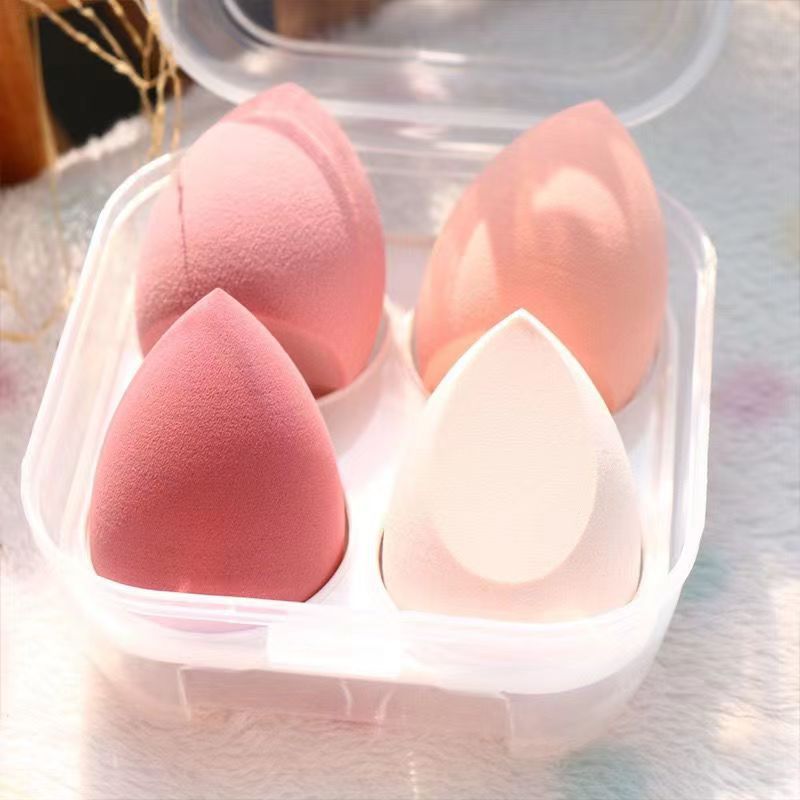 Super Soft Makeup Sponge Set, Latex-Free Beauty Blender for Flawless Foundation, Wet&Dry Dual Use, No Absorption No Crumbs, Bouncy Blend vs Brush Streaks, 4pcs Travel Box, Pink