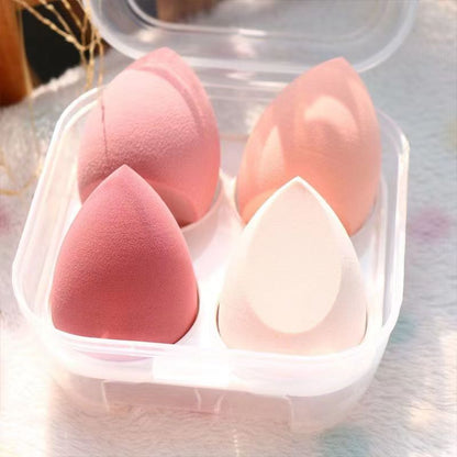 Super Soft Makeup Sponge Set, Latex-Free Beauty Blender for Flawless Foundation, Wet&Dry Dual Use, No Absorption No Crumbs, Bouncy Blend vs Brush Streaks, 4pcs Travel Box, Pink