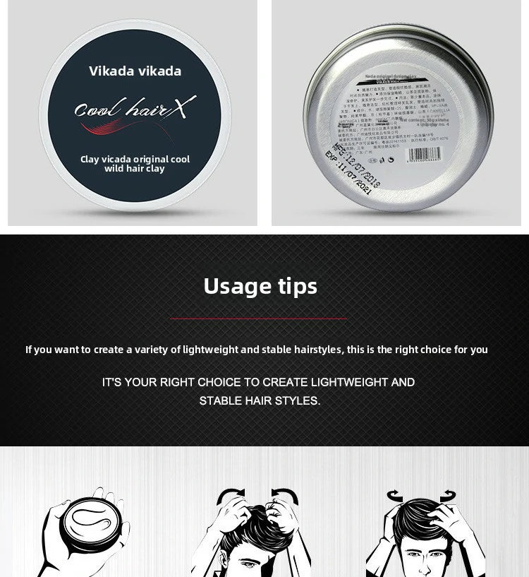 Long-lasting matte hair gel, hair styling wax