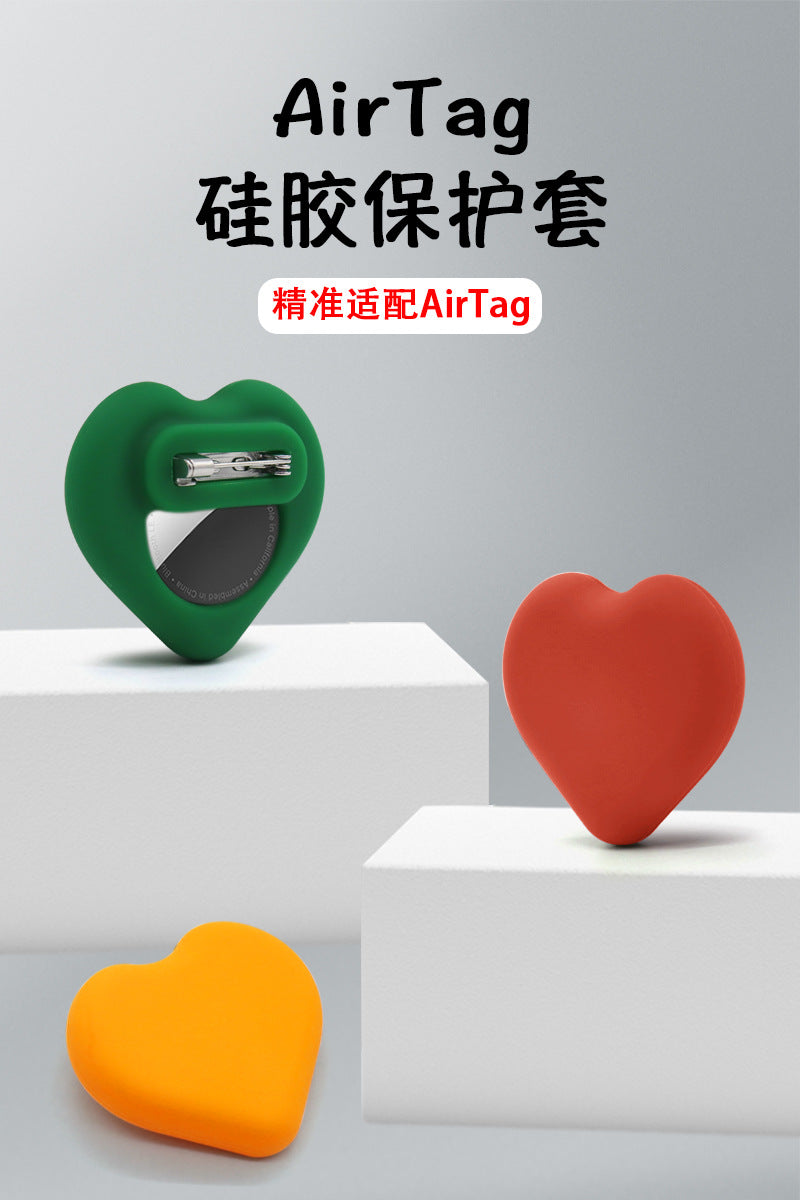 Child and pet Locator tracter Silicone Protection Case  - AirTag Love Design Pin