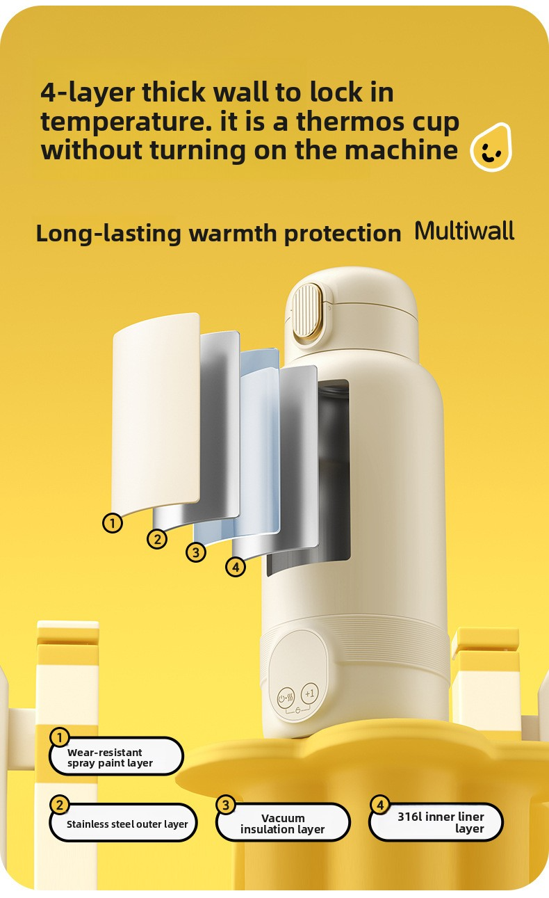 Wireless Thermal Cup for Wuke Milk, Quick Heating 18W, 6 Temperature Steps, Stainless Steel, 0.84kg, Portable for Travelers In other words, it's the same.
