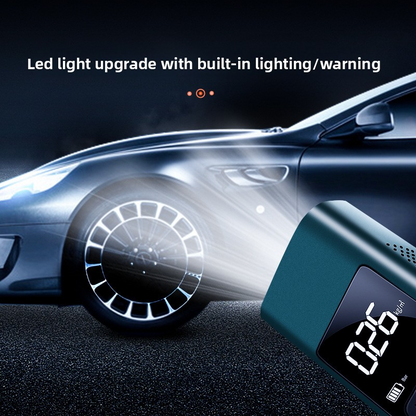 Wireless Car Tire Inflator, 220W Portable Air Compressor with Digital Display, 12V Rechargeable Auto Pump for Car, Motorcycle, Bike & Balls, LED Light + USB Charging, Fast Inflation up to 25L/min, 20+ Mins Working Time