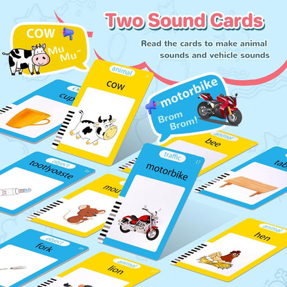 Educational toy speaking cards, 224 words, Montessori learning, gift for children 2-6 years old