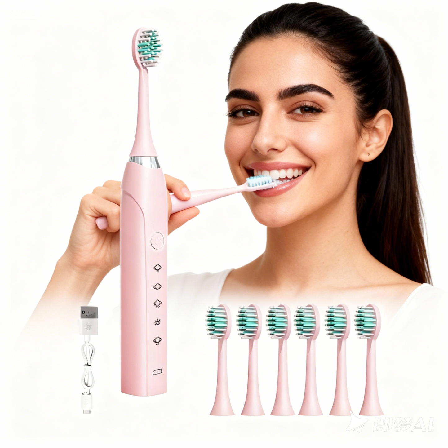 S6 Sonic Electric Toothbrush, 40,000 vibrations/min, IPX7, 5 modes, USB, fast shipping