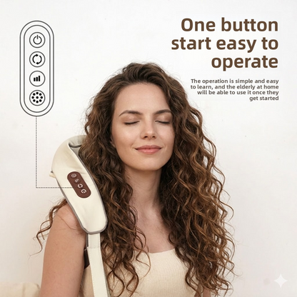 Neck and Shoulder Massage Pellet, with Friction and Heating, 6 Heads, 3 Speeds, Battery, YC-369C