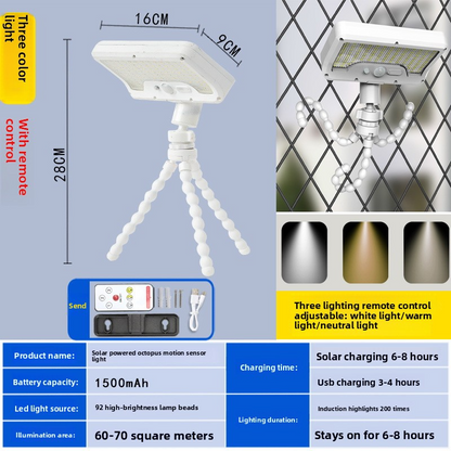 Hot Sale Octopus Solar Light, Outdoor Clip Garden Wall Street Light, Induction Waterproof IP65, Energy Saving, Auto On/Off, Brighter Than Others, Easy Install