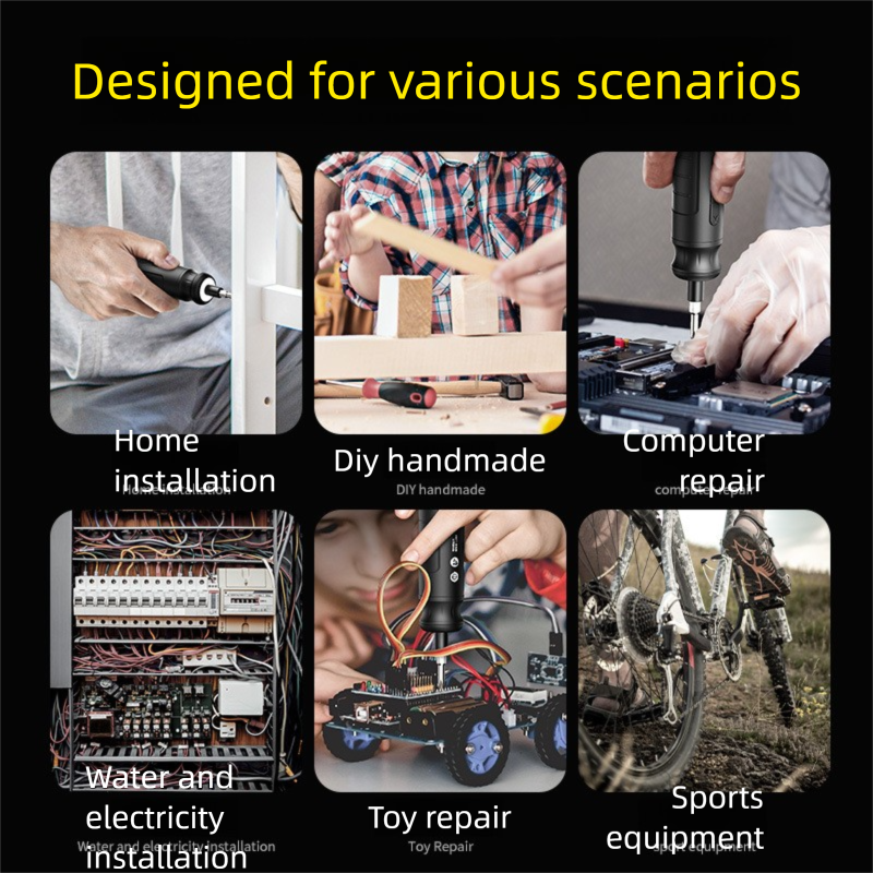 4.2V wireless electric screwdriver, 10Nm adjustable torque, accessory set, USB charging, 3 steps