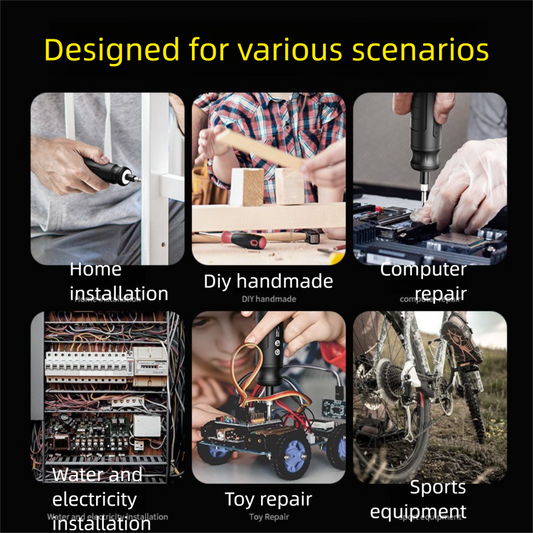 4.2V wireless electric screwdriver, 10Nm adjustable torque, accessory set, USB charging, 3 steps