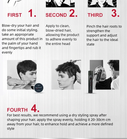 Long-lasting matte hair gel, hair styling wax