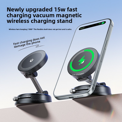 Phone support MagSafe wireless charging, powerful fan, 360° rotation, 15W, black