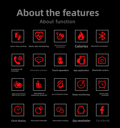 Smart waterproof watch show heart rate & blood pressure