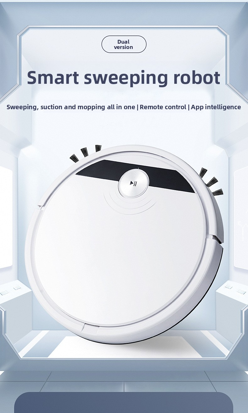 Cleaning robot, vacuum cleaner and mop with APP, 1800Pa, thin 4.5cm, 90 minutes autonomy, black/white