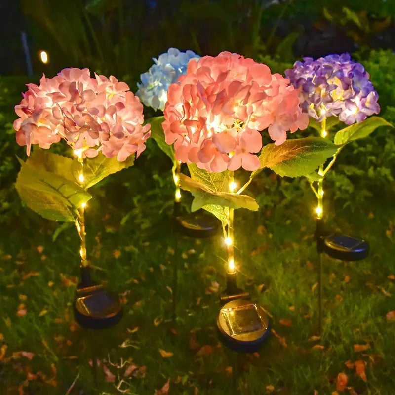 Solar Hydrangea Lantern, IP65 Waterproof, Auto On/Off at Dusk, 6-12H Lighting, 1-3㎡ Coverage, Stainless Steel, Outdoor Garden Decoration
