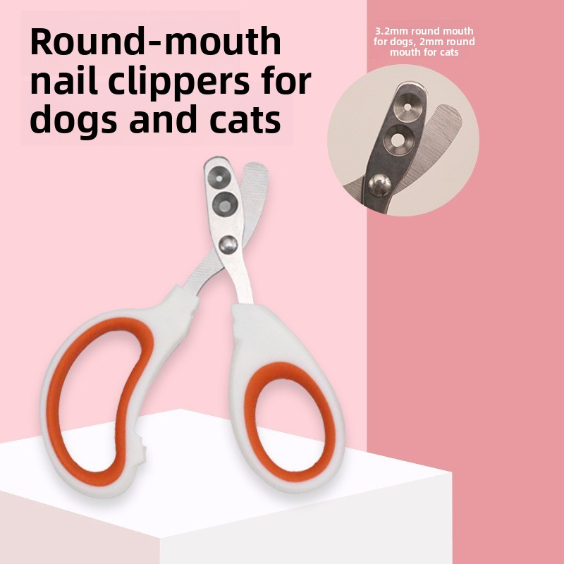 Cat Dog Nail Scissors, Safety Hole, Overcutting Prevention, Stainless Steel, Ergonomic, Easy to Use