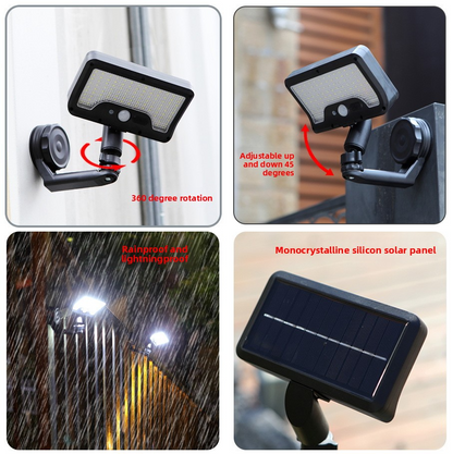 Solar Magnetic Light, Human Body Sensor, IP65 Waterproof, Super Bright, No-Drill Install, Outdoor Garden Wall Lamp