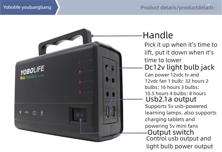 Solar Generator Kit, 120W Portable Power Station for Home, 220V AC Outlet Off-Grid Solar Power System with 4 LED Bulbs & USB Port, Backup Power for TV, Laptop, Phone Charging for Camping Emergency