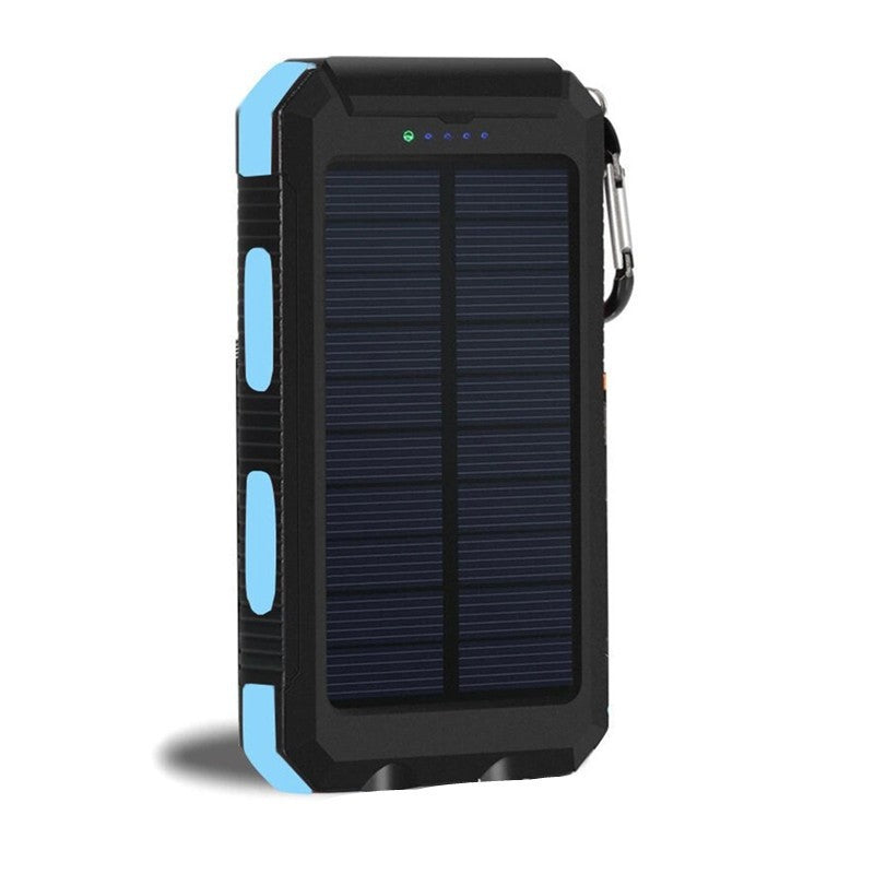 Solar Power Bank 10000mAh, Waterproof, LED Compass, Outdoor Emergency Charger, Solar Charging, Custom Logo, Portable for Camping