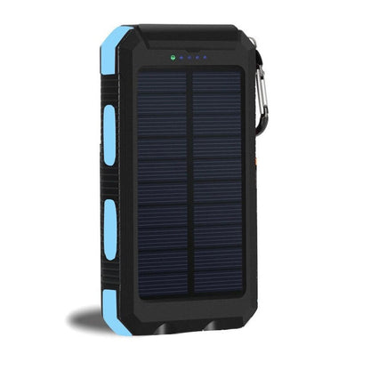 Solar Power Bank 10000mAh, Waterproof, LED Compass, Outdoor Emergency Charger, Solar Charging, Custom Logo, Portable for Camping