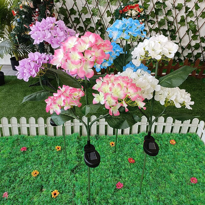 Solar Hydrangea Lantern, IP65 Waterproof, Auto On/Off at Dusk, 6-12H Lighting, 1-3㎡ Coverage, Stainless Steel, Outdoor Garden Decoration