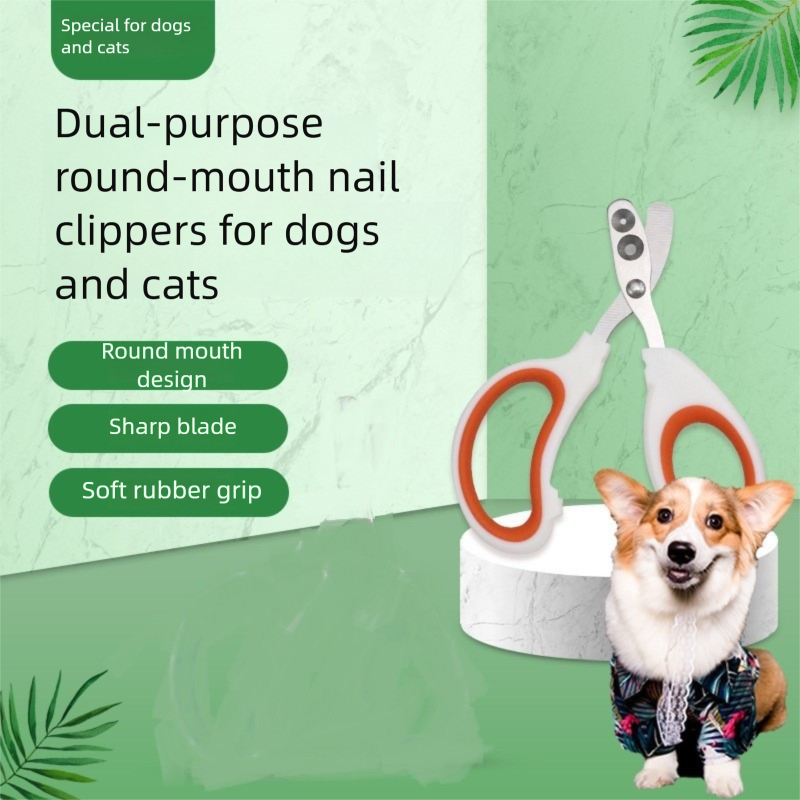 Cat Dog Nail Scissors, Safety Hole, Overcutting Prevention, Stainless Steel, Ergonomic, Easy to Use