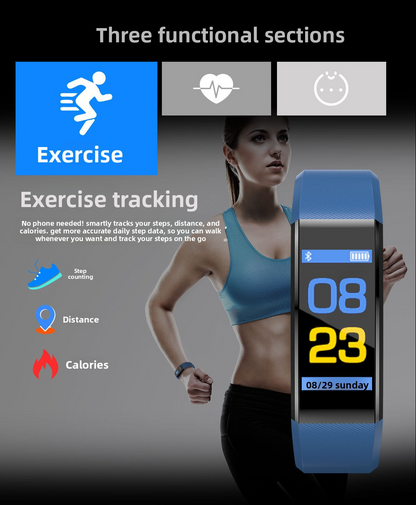 Smart waterproof watch show heart rate & blood pressure