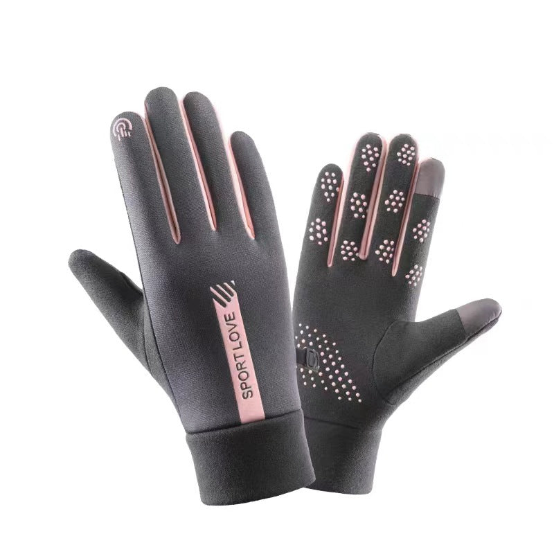 Winter Warm Fleece-Lined Touchscreen Gloves for Electric Bikes, Windproof Outdoor Cycling Gloves for Men and Women, Autumn and Winter Thermal Gloves