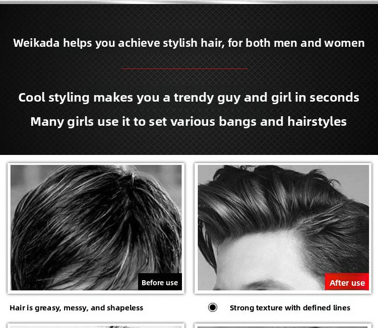 Long-lasting matte hair gel, hair styling wax
